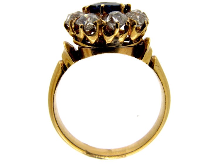Diamond & Sapphire Cluster Ring