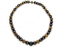 Onyx & Silver Gilt Bead Necklace