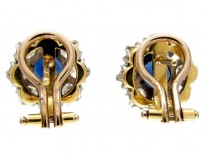 Sapphire & Diamond Cluster Earrings