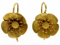 Victorian 15ct Gold Daisy Earrings