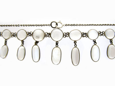 Silver & Moonstone Drops Necklace