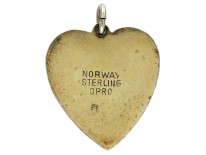 Silver & Enamel Gentian Heart Pendant
