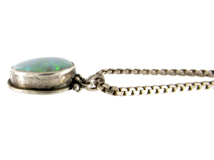 Silver & Opal Pendant by Bernard Instone