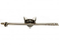 Diamond Fox Head Brooch