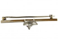 Diamond Fox Head Brooch
