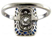 Sapphire & Diamond Art Deco Ring