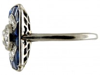 Sapphire & Diamond Art Deco Ring