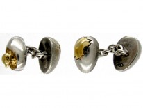 Chicken in Egg Silver & Gold Cufflinks