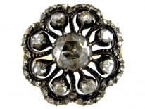 Georgian Gold & Old Mine Cut Diamond Cluster Ring