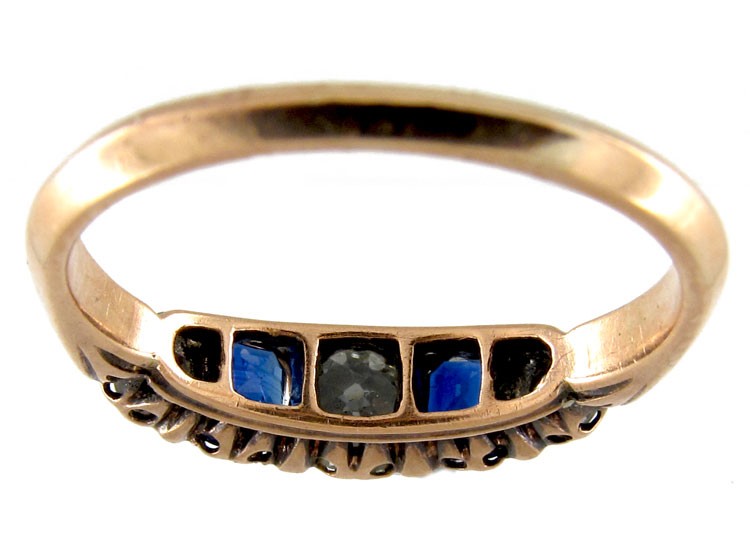 Five Stone Sapphire & Diamond Ring