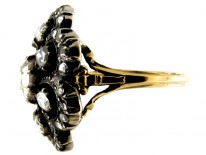 Georgian Gold & Old Mine Cut Diamond Cluster Ring