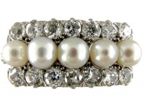 Natural Pearl & Diamond Edwardian Ring