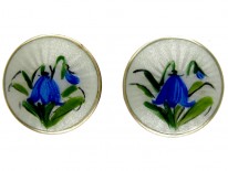 Silver & Enamel Gentian Earrings