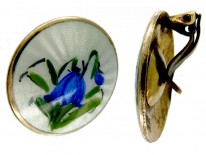 Silver & Enamel Gentian Earrings