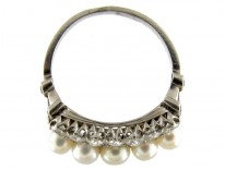 Natural Pearl & Diamond Edwardian Ring
