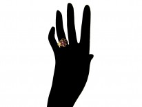 Edwardian Garnet Cluster Gold Ring