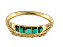 Victorian Columbian Emerald Five Stone Ring