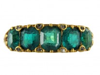 Victorian Columbian Emerald Five Stone Ring