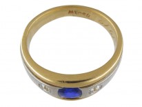 Sapphire & Diamond Platinum Gold Band