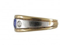 Sapphire & Diamond Platinum Gold Band