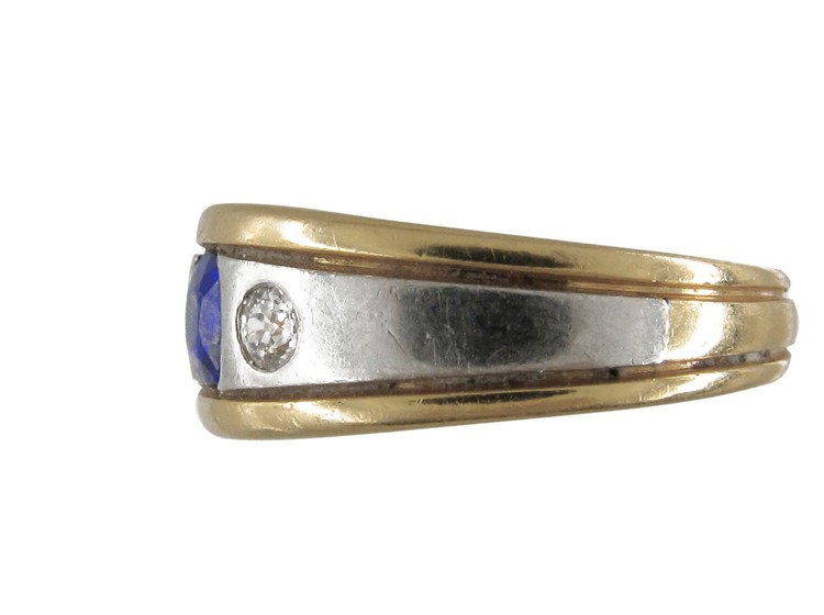 Sapphire & Diamond Platinum Gold Band