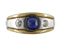 Sapphire & Diamond Platinum Gold Band