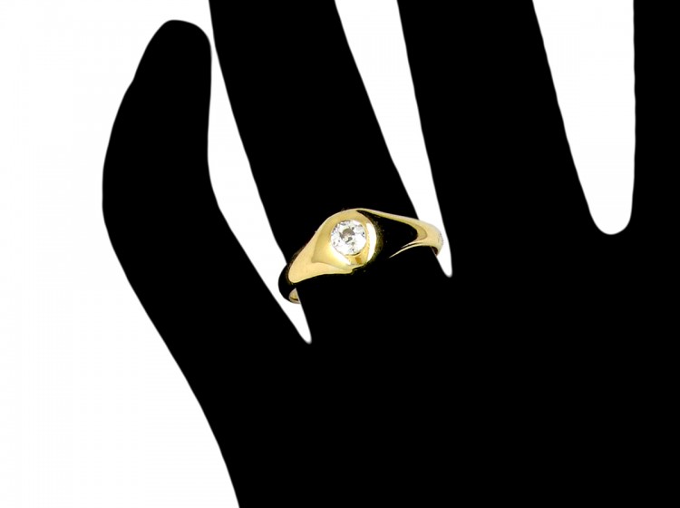Edwardian Single Stone Diamond, Gold Set Ring