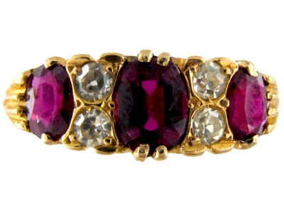 Three Stone Ruby & Diamond Ring