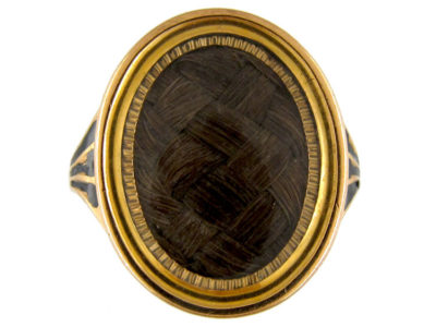 Georgian Oval Enamel Mourning Ring