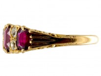 Three Stone Ruby & Diamond Ring