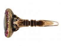 Georgian Ruby & Figured Moss Agate Ring