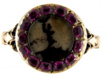 Georgian Ruby & Figured Moss Agate Ring