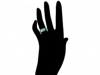 Three Stone Turquoise Victorian Ring