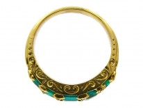 Victorian 18ct Gold, Five Stone Colombian Emerald Ring
