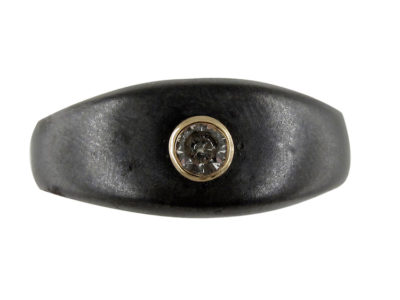 Gun Metal & Gold & Diamond Ring