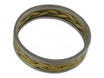 Gold & Platinum Wavy Wedding Band