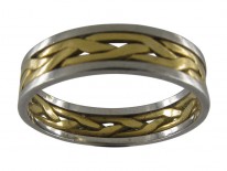 Gold & Platinum Wavy Wedding Band