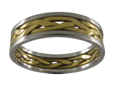 Gold & Platinum Wavy Wedding Band