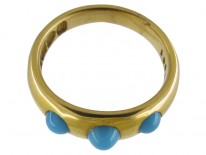 Three Stone Turquoise Victorian Ring