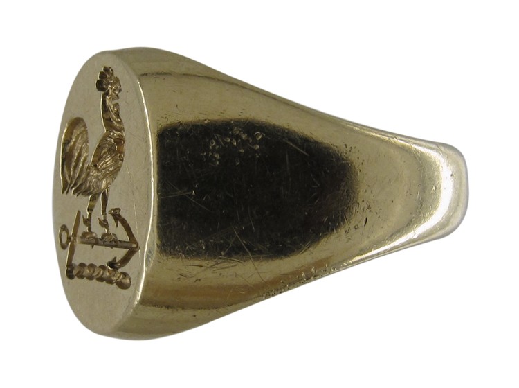 Gold Cockerel Signet Ring