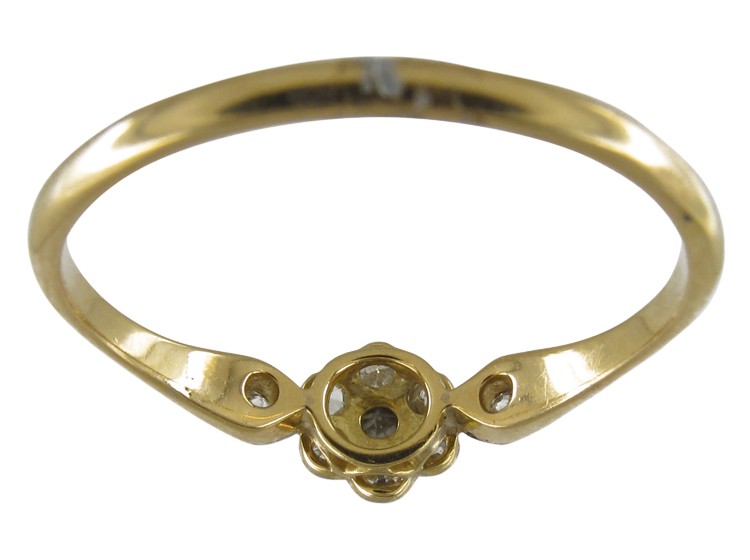Small Diamond Cluster Ring with Diamond Shoulders
