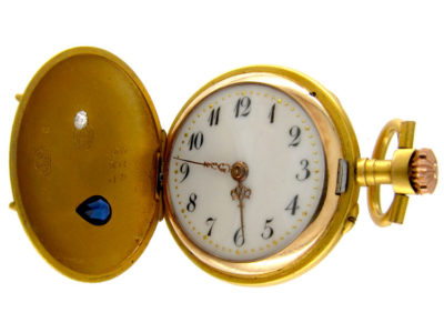 Sapphire & Diamond 14ct Gold Hunter Watch