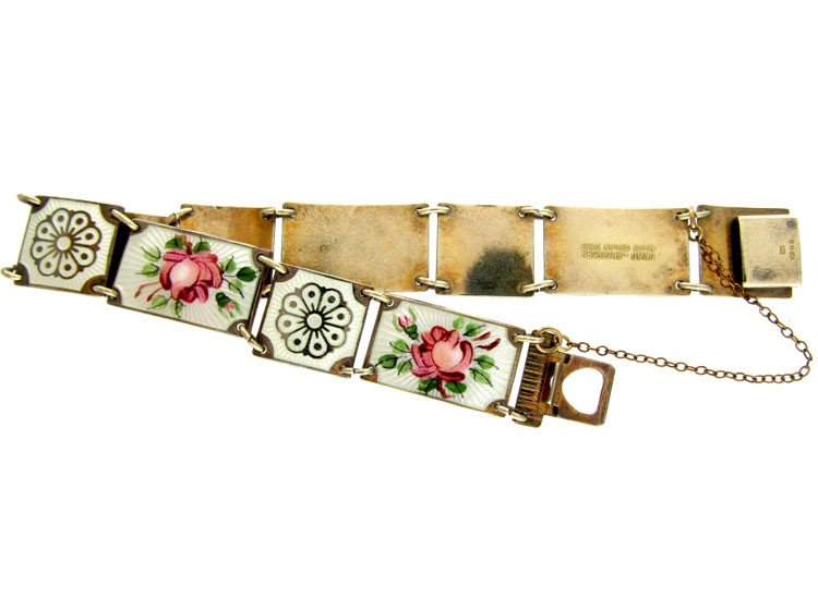 Silver & Enamel Flowers Bracelet by David Andersen