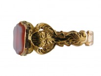 Banded Agate Shell Sided Signet Ring
