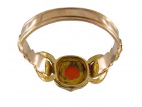 Banded Agate Shell Sided Signet Ring