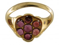 Edwardian Garnet Cluster Gold Ring