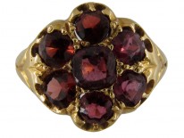 Edwardian Garnet Cluster Gold Ring