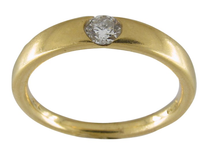 Single Diamond in Wedding Band