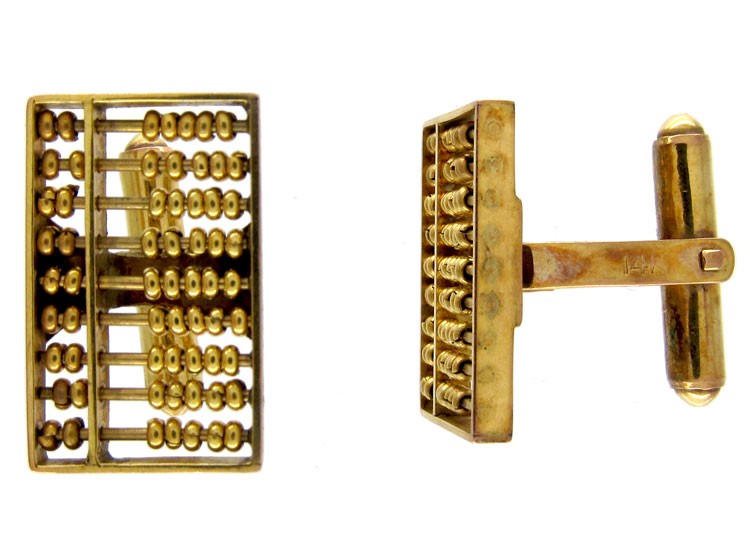 14ct Gold Abacus Cufflinks