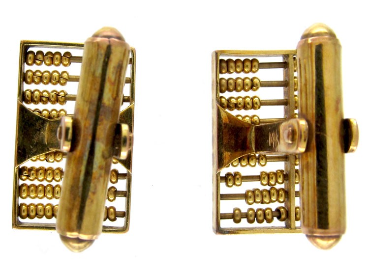 14ct Gold Abacus Cufflinks